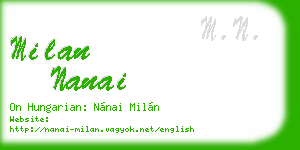 milan nanai business card