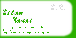 milan nanai business card